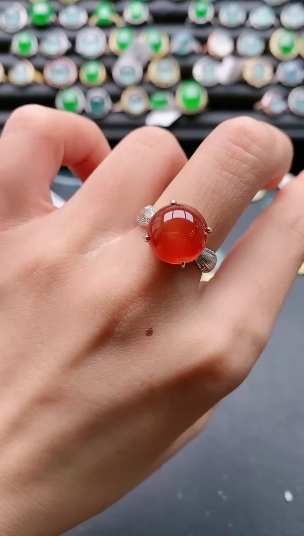 【闪购商品】玛瑙/玉髓戒指银S925镶嵌111111