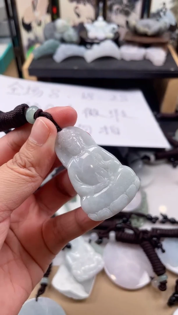 【闪购商品】翡翠颈饰未镶嵌天然缅甸A货翡翠有瑕疵156