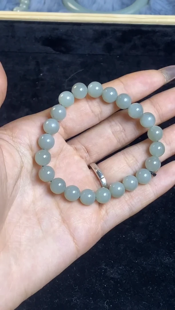 未镶嵌手串和田玉清白玉手串