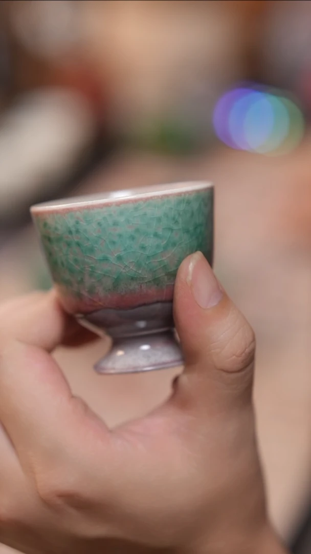 茶具渐变高足一人饮杯