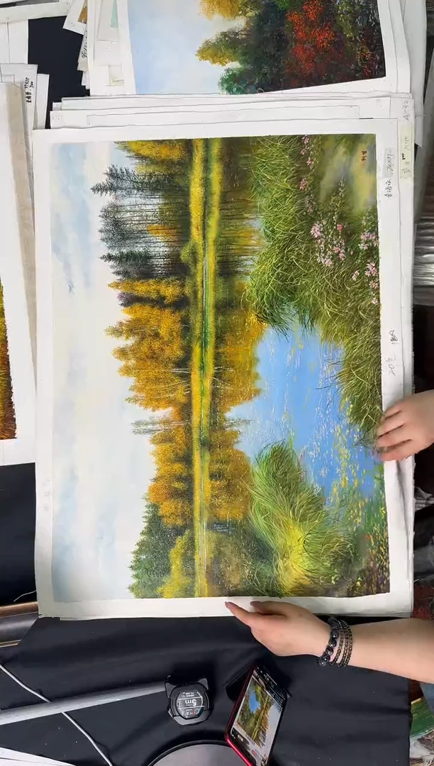 油画【原创·保真·带证书】朝鲜画家纯手绘油画--顺丰包邮--