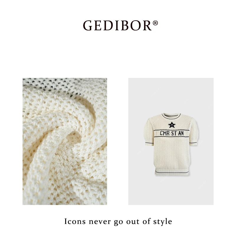 反季清仓！【GEDIBOR】“幸运星”字母镂空氧气衫经典必入