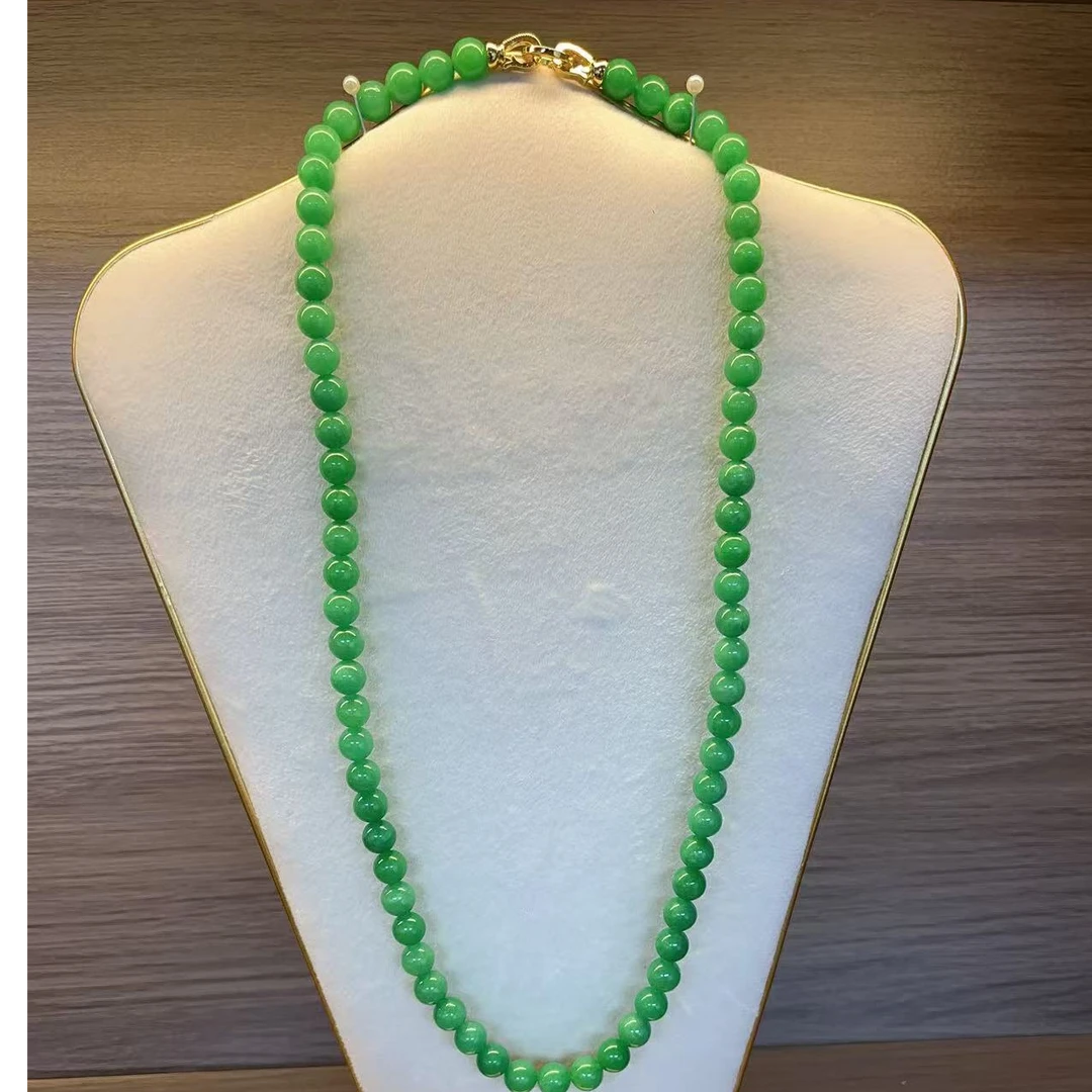 缅料满色超长项链8mm