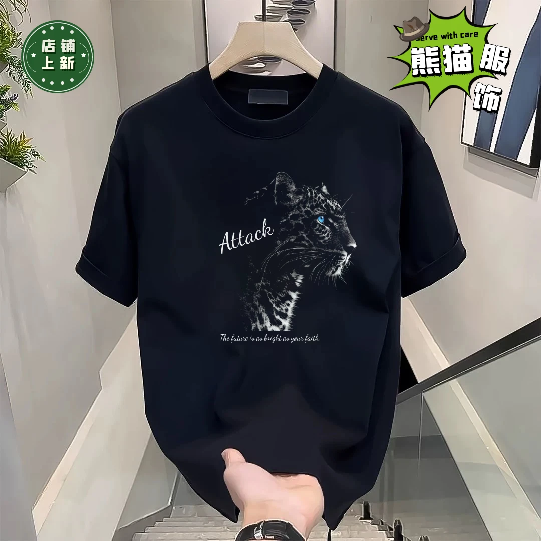 夏季高质量轻奢重磅纯棉T恤美式新款设计感高街休闲百搭小圆领T恤