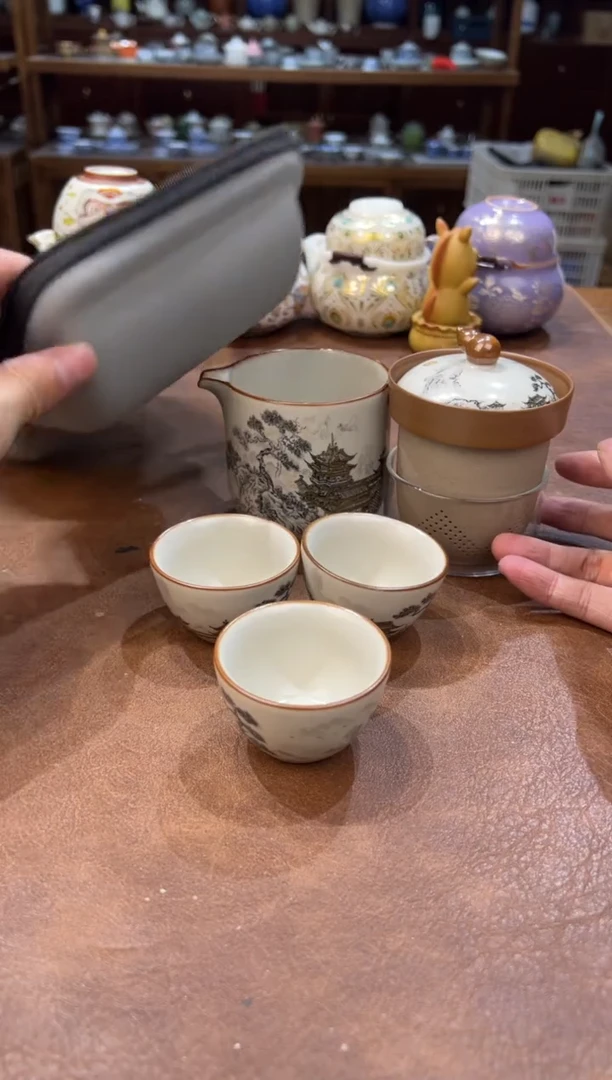 真的很便宜会开片的旅行茶具