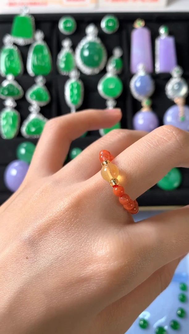 南红玛瑙未镶嵌戒指戒指