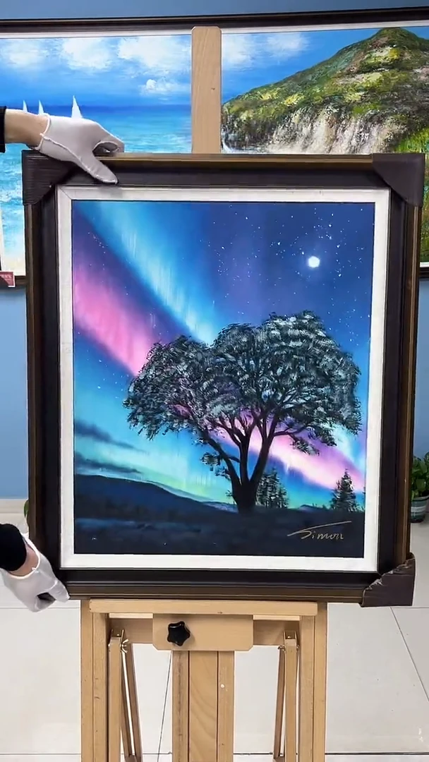 油画陶宗健-50*60-油画作品-极光