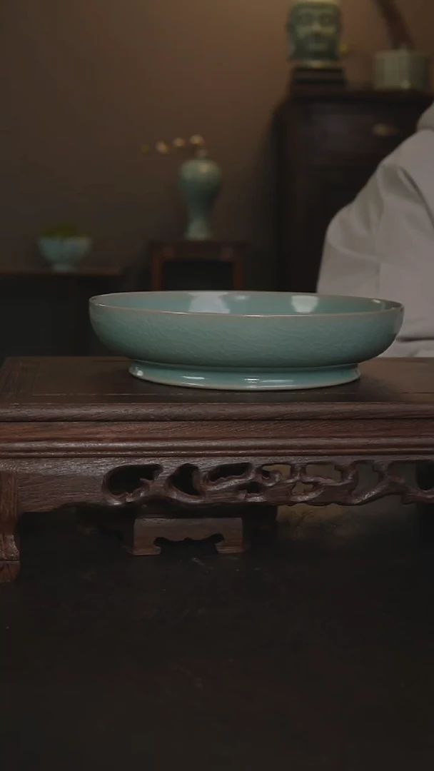 摆件瓷仿古手工圆洗