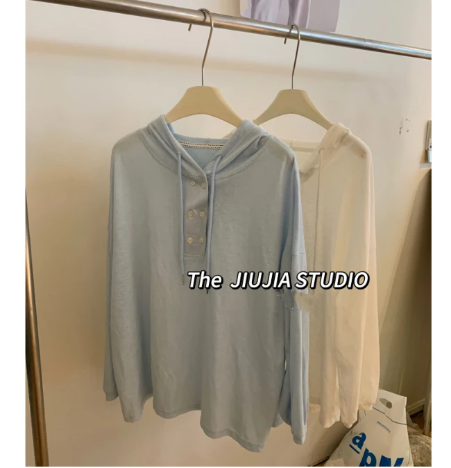 九佳 【雪花帽衫】内搭单穿休闲百搭套头连帽衫女装