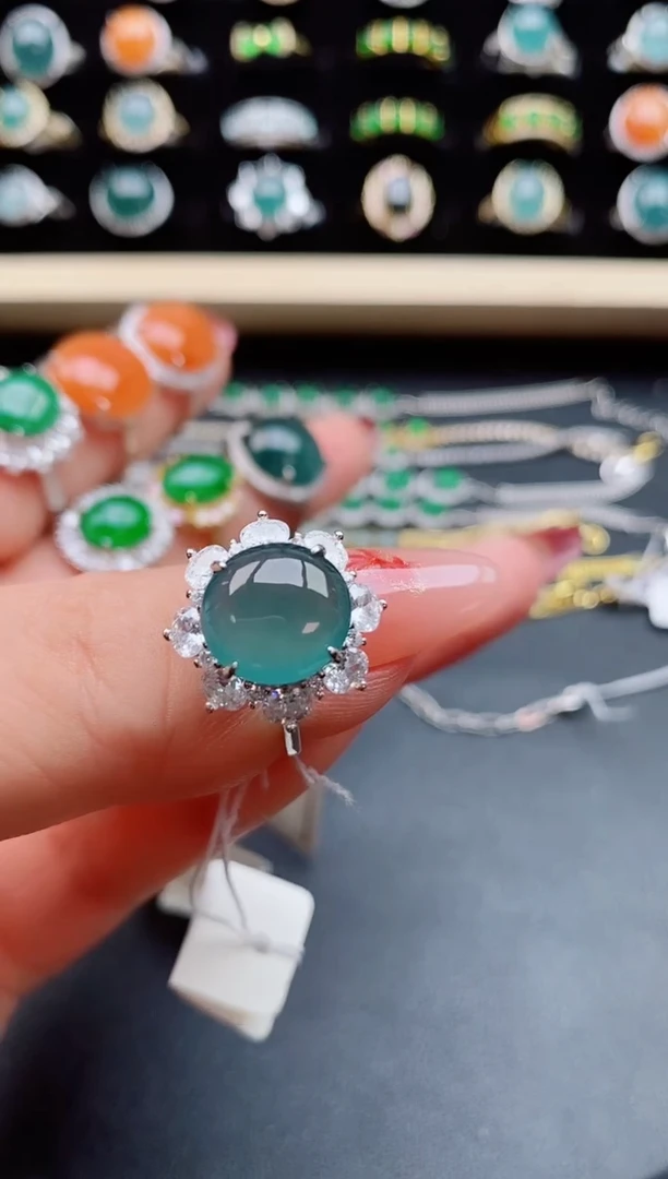 【闪购商品】翡翠戒指银S925镶嵌508050