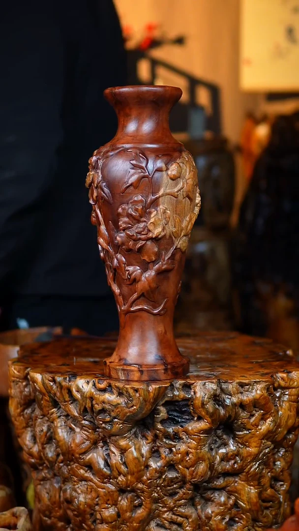 枣木百年雷击枣木富贵瓶菊（高37）