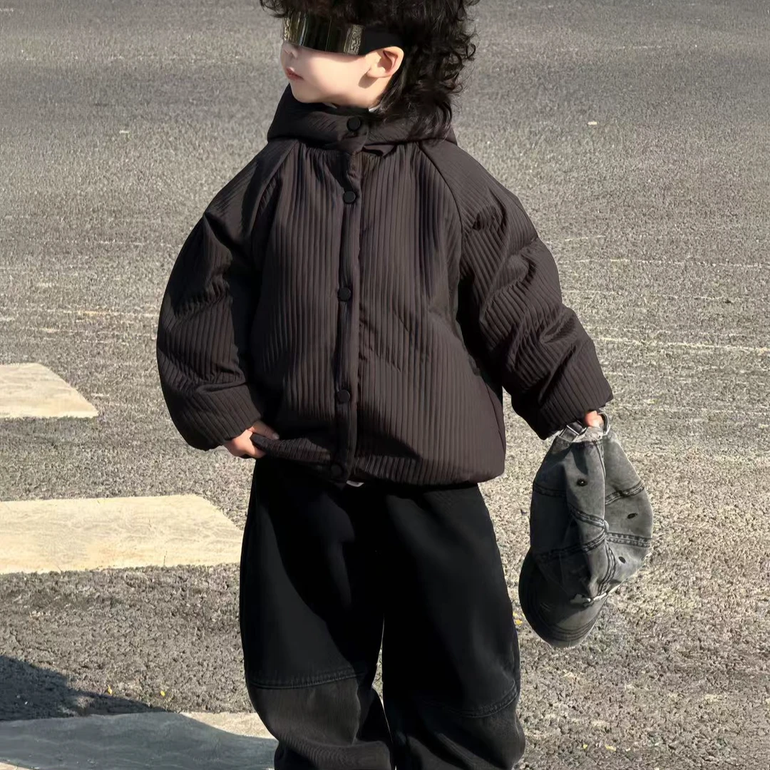 MNCN01新款2025男女童宝宝韩版棉服洋气保暖加厚连帽棉衣加厚