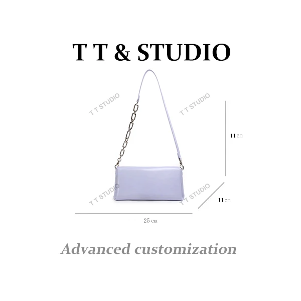 【TT Studio】SKL-7563-暮光紫 RAIN.CUN简约腋下斜跨轻奢女包