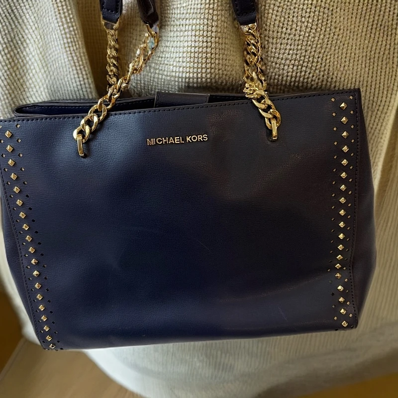 95新 MICHAELKORS/迈克高仕 深蓝色单肩包 1219 4729