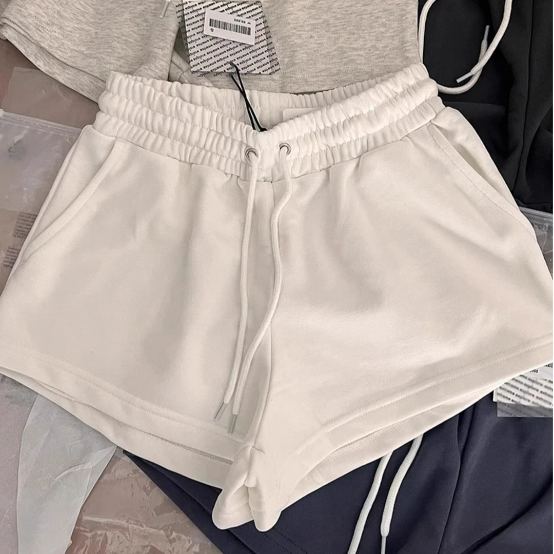 美式4色基础款宽松休闲运动短裤辣妹热裤卫裤松紧腰女夏季跑步