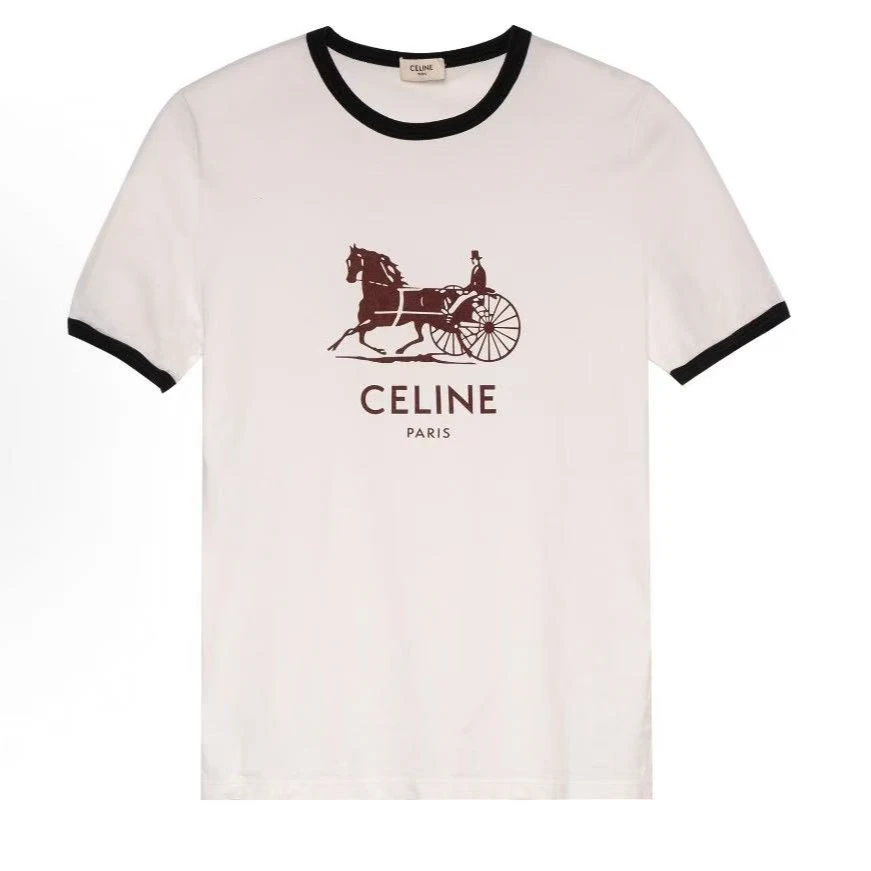 未使用 Celine/思琳 绵/SC1599/短袖/S码时尚半袖上衣白色休闲