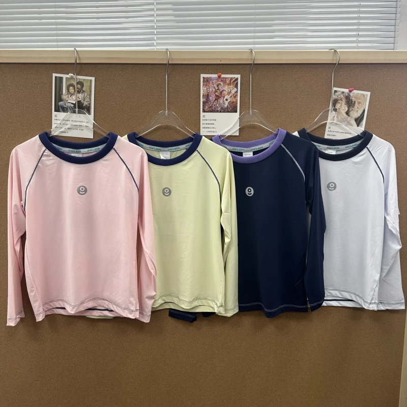 #【0716-1】早秋亲子中大童 冰感长袖T恤速干奶皮运动训练服