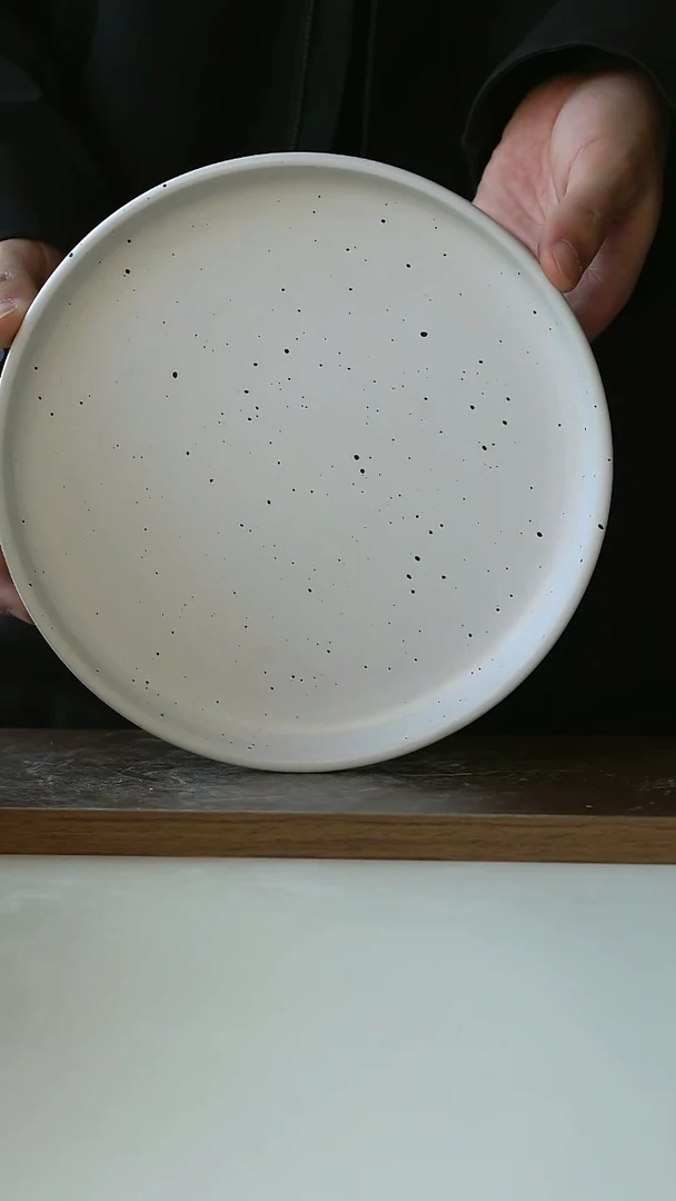 【闪购商品】陶瓷泼墨白早餐盘@4-2@