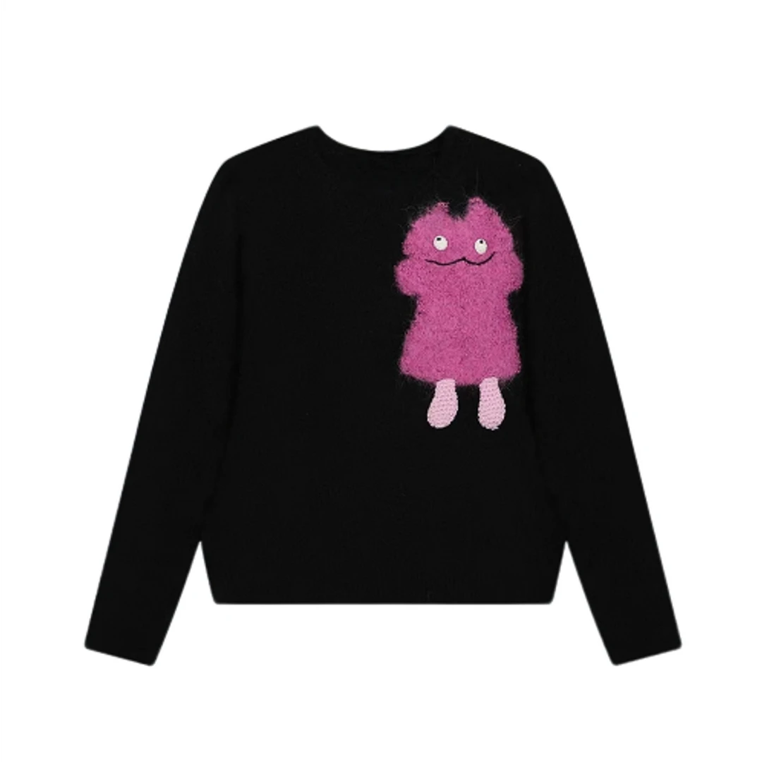 【小小怪】法式慵懒风软糯圆领套头怪兽甜美减龄针织.K50110a