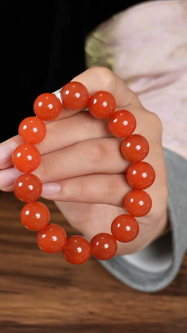 未镶嵌手串南红玛瑙樱桃红13m