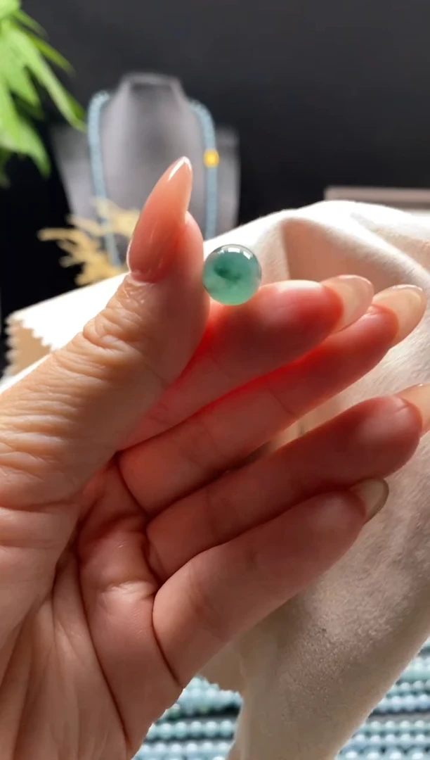 未镶嵌手链翡翠散珠卡9MM圆珠