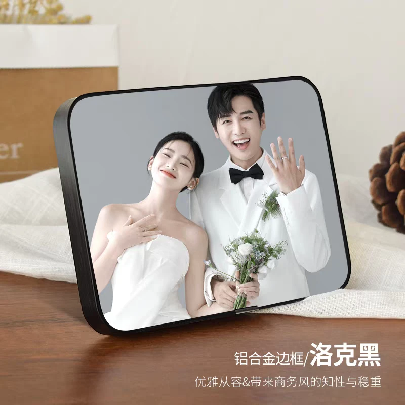 【新款高端品质】洛克水晶相框摆台宝宝照婚纱照全家福照片摆台定制