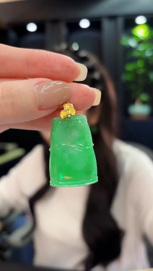 吊坠(不含链)18K金镶嵌翡翠 缅料A货/支持复检/一件