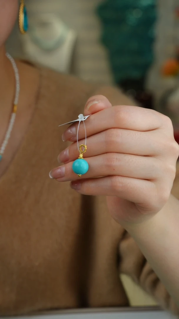 【闪购商品】绿松石吊坠(不含链)18K金镶嵌1