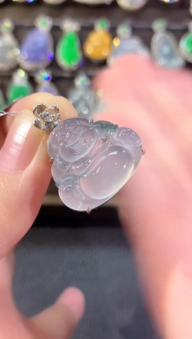 吊坠(不含链)18K金镶嵌翡翠冬日珠宝W65