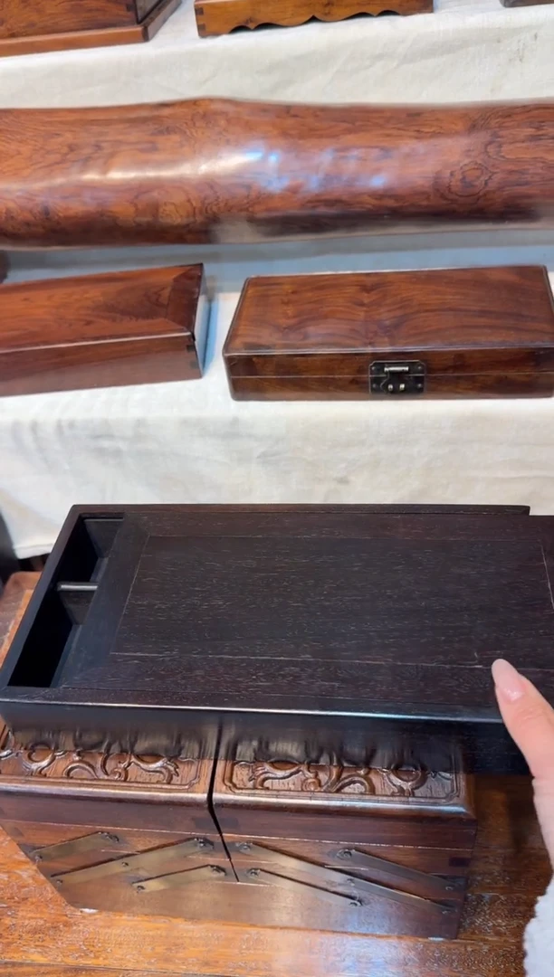 木小叶紫檀 笔盒 首饰盒