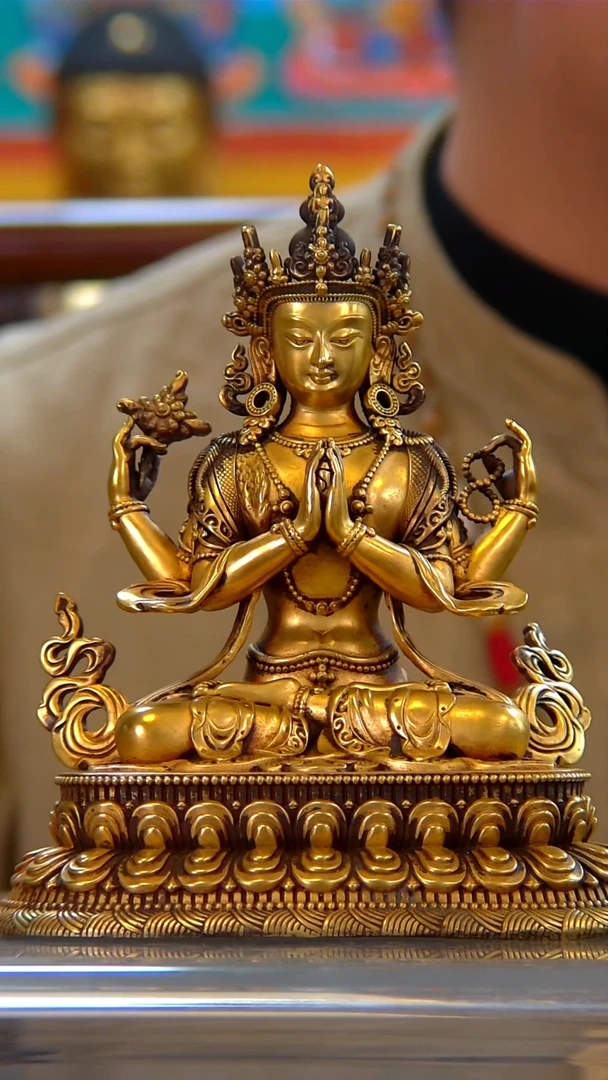 伊**舅铜鎏金四臂观音B-S1003-SPW