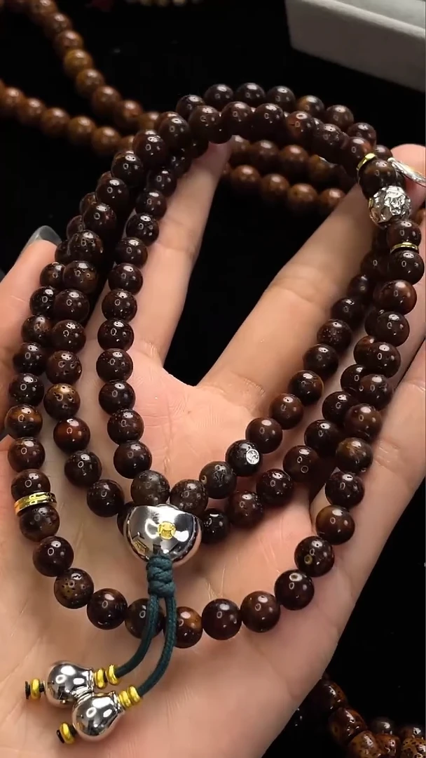 吊坠星月菩提精工级深珀圆珠7长串