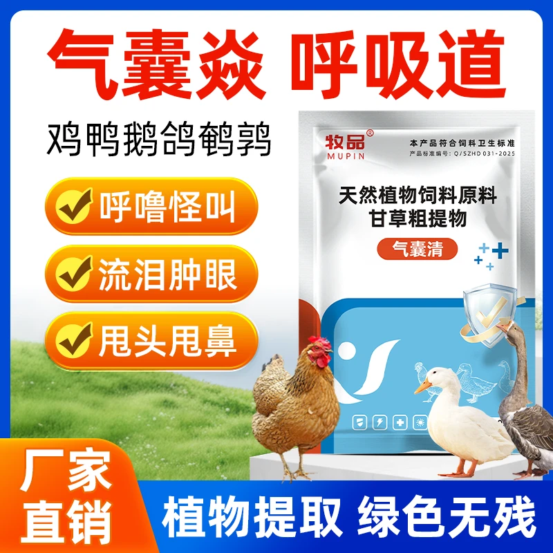 禽用气囊清鸡鸭鹅鸽子气囊炎感冒咳嗽呼噜甩鼻怪叫呼吸道