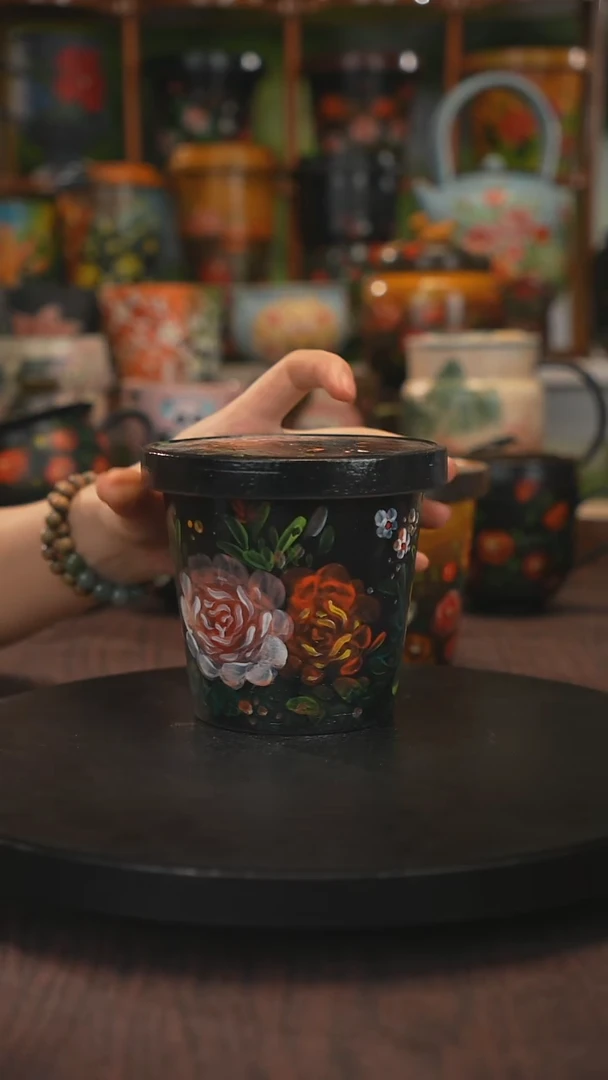 紫砂油画手绘釉下彩