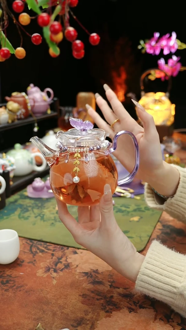 【闪购商品】紫色铃兰花茶壶+链子