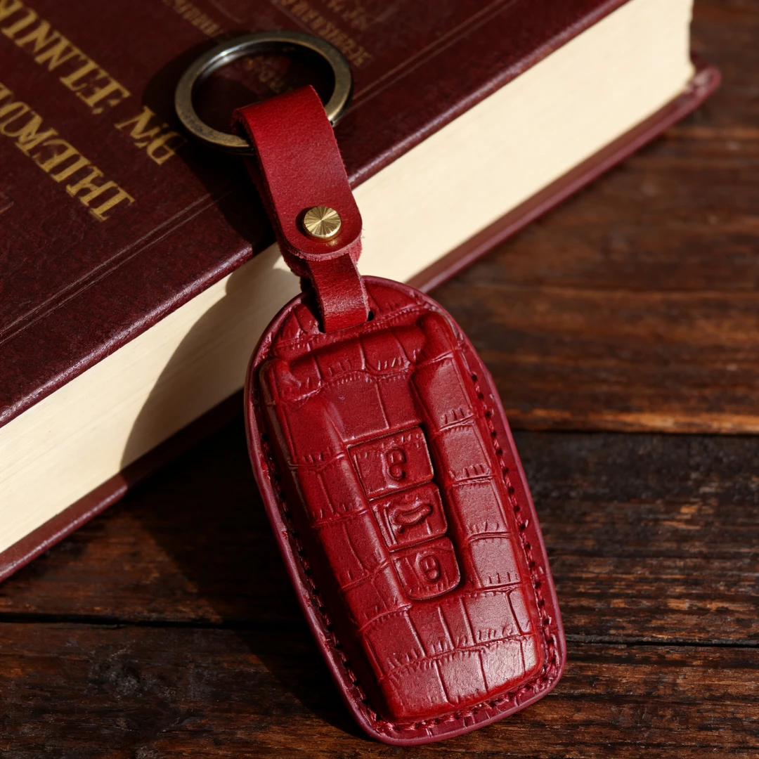 专用于大众途锐钥匙套2023款高档牛皮全包老款途锐钥匙套
