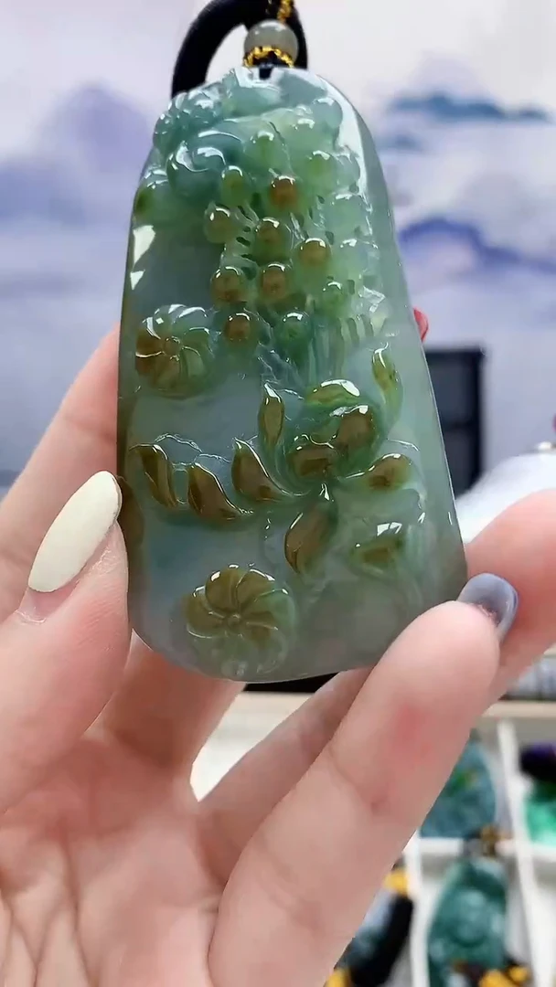 未镶嵌定制翡翠5060lr-毛货挂件19