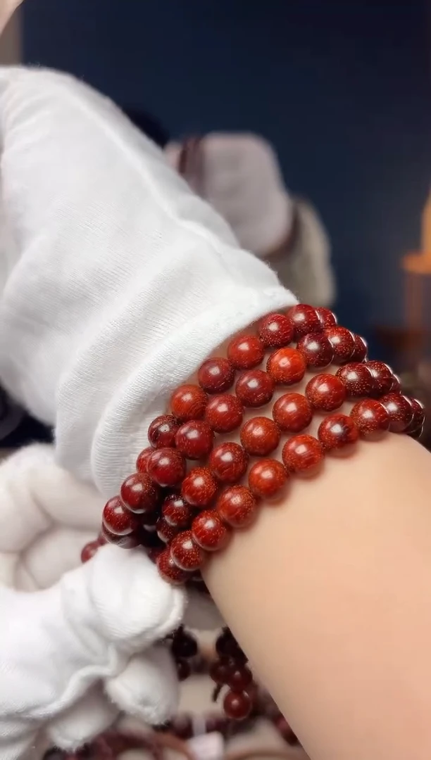 檀香紫檀（小叶紫檀）手串/手链0.7多圈108颗 拆房料无胶无蜡