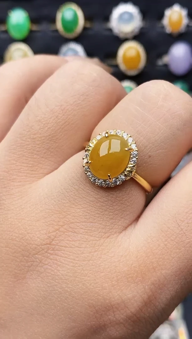 银S925镶嵌戒指翡翠1155