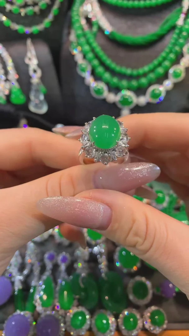 【闪购商品】翡翠戒指18K金镶嵌戒指