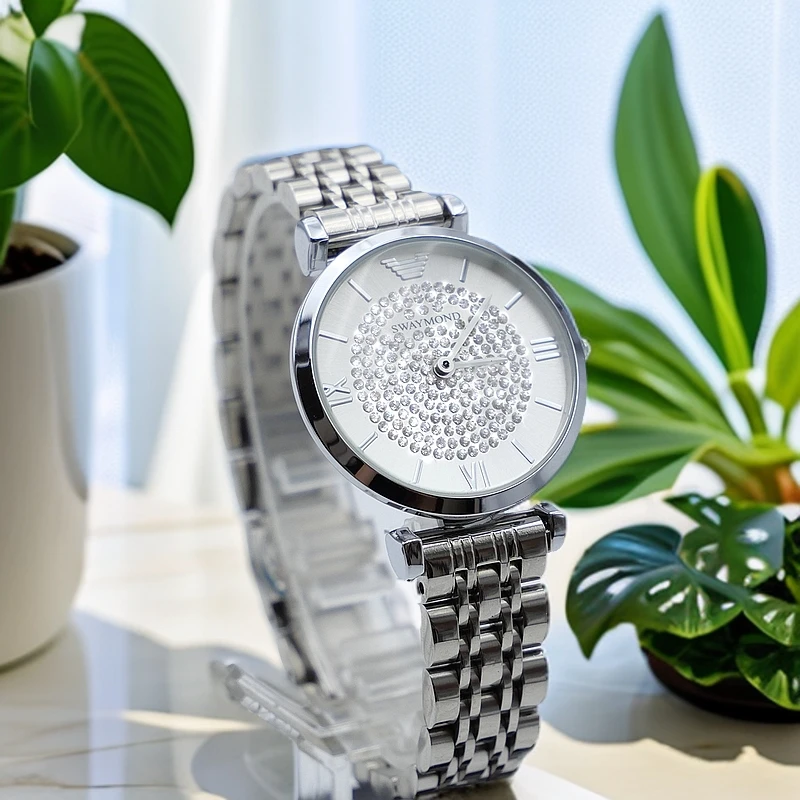 Swaymond/诗威蒙时尚气质轻奢满天星女士手表网红同款腕表女防水