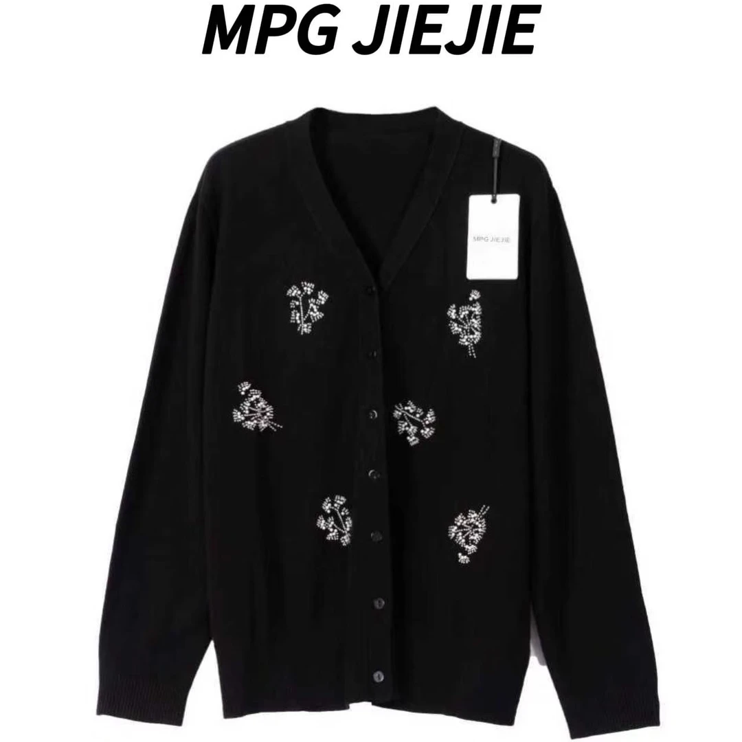 MPG JIEJIE【晚香玉】25秋冬绵羊毛小花设计开衫