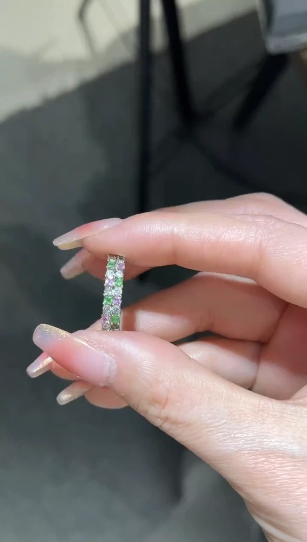 戒指蓝宝石银S925镶嵌成品