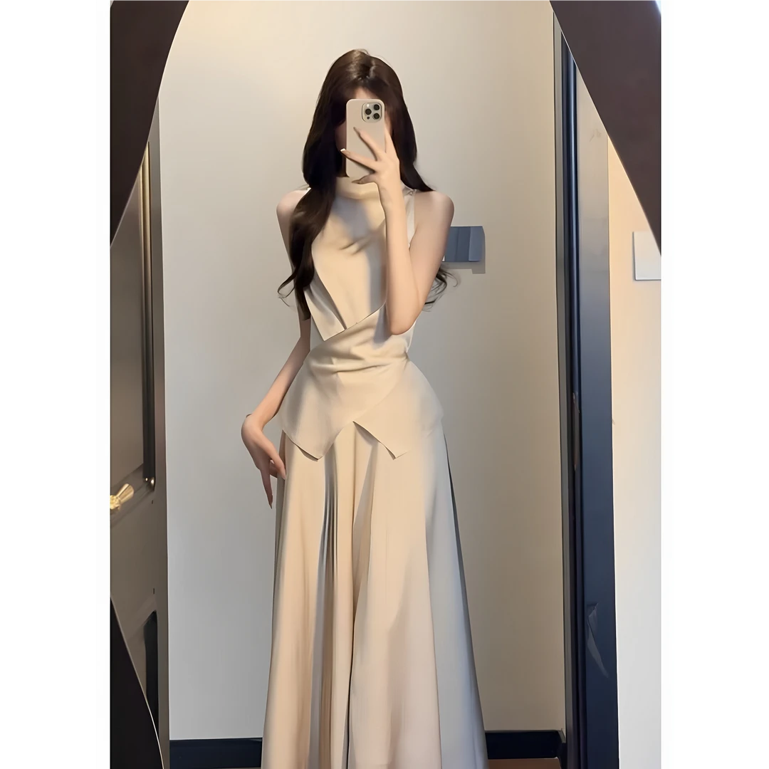 【一整套69】小众设计感缎面套装高端显瘦系带时尚两件套