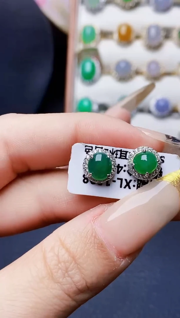 银S925镶嵌戒指翡翠3145