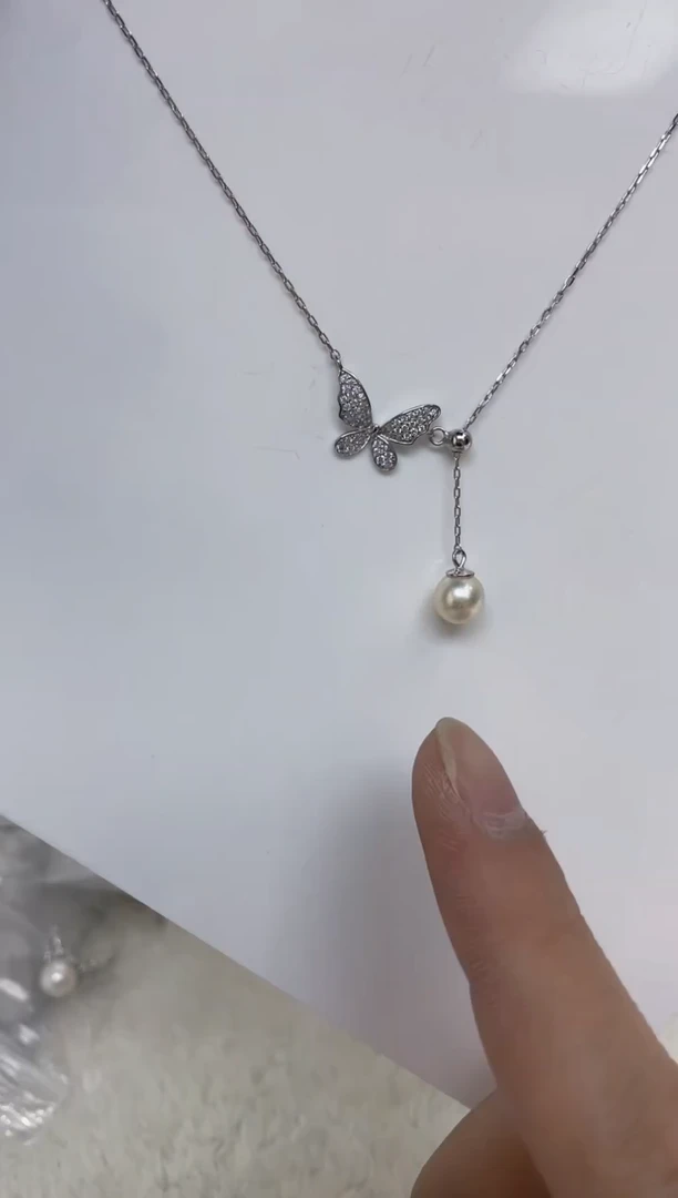 海水珍珠银S925镶嵌颈饰