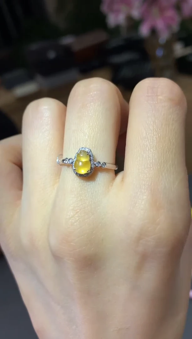 18K金镶嵌戒指翡翠|不退不换