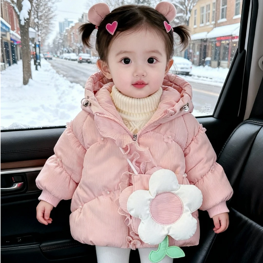 女童棉服冬装新款洋气时髦小女孩棉袄儿童外套女宝宝冬季棉衣M162