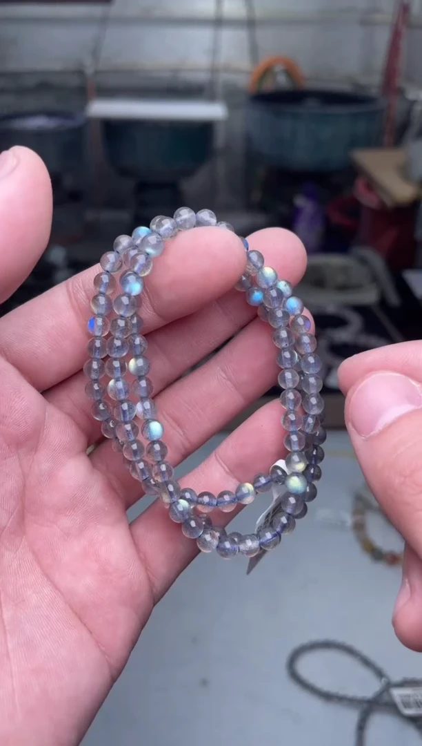【闪购商品】长石手串未镶嵌灰月光三圈4多样性发其一