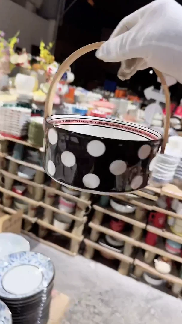 碗波点提篮微瑕 凑满20元包邮